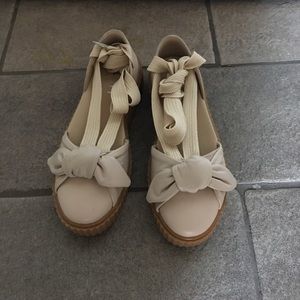 Fenty Puma by Rihanna Leather Bow Creeper Sandal